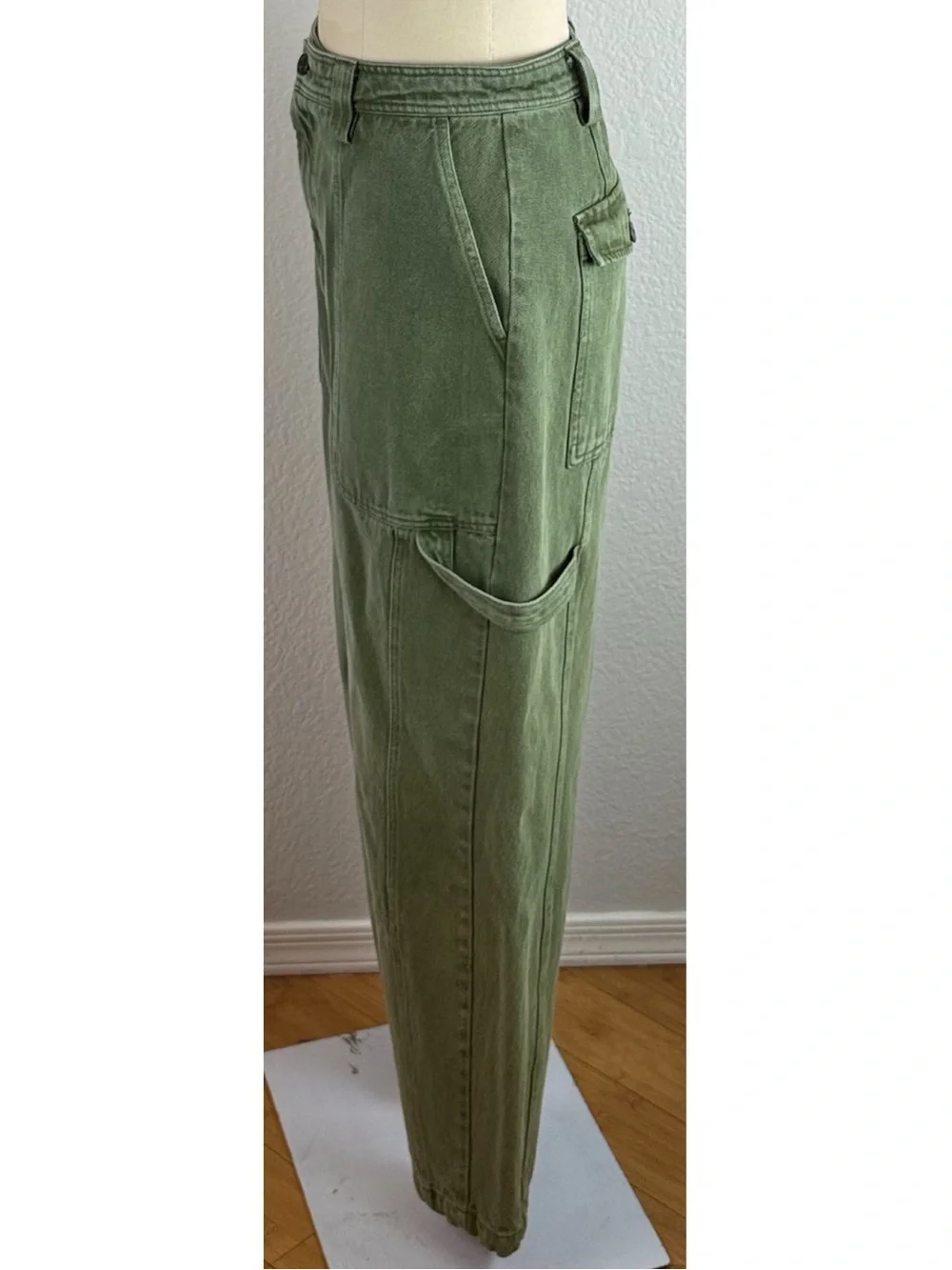 Alex Mill Pheobe Utility Cotton Cargo Pants Army Olive Green, size 30 - Picture 5 of 14